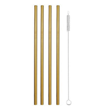 Load image into Gallery viewer, Reusable Stainless Steel Drinking Straws, Bent or Straight, Cleaning Brush, Protective Case