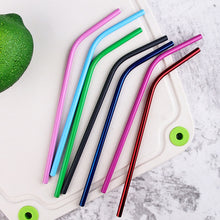 Load image into Gallery viewer, Reusable Stainless Steel Drinking Straws, Bent or Straight, Cleaning Brush, Protective Case